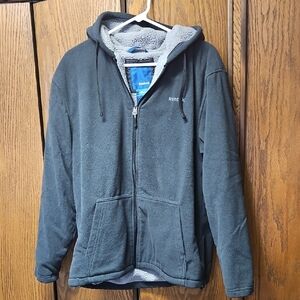 Reebok Charcoal Sherpa Lined Fleece Hoodie